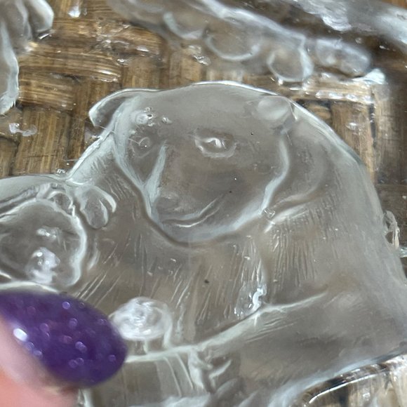 Set Of Two Crystal Polar  Bear And Cubs Sculpture Home Decor - Picture 7 of 15